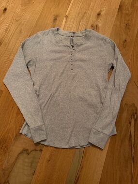 Skims Ribbed Cotton Henley Top
